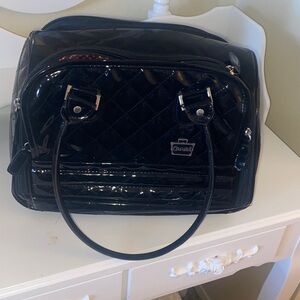 Caboodles Shiny Black Quilted Travel Bag